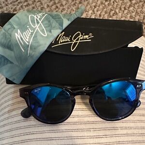 Maui Jim Black Sunglasses with Blue Lenses - Joy Ride